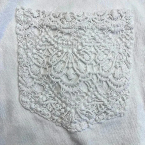 Phanuel white lace crochet shorts women’s L - Picture 3 of 5